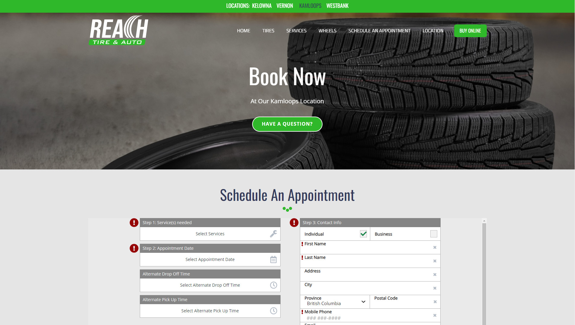 Book Online Tire and Auto Appointments Kamloops